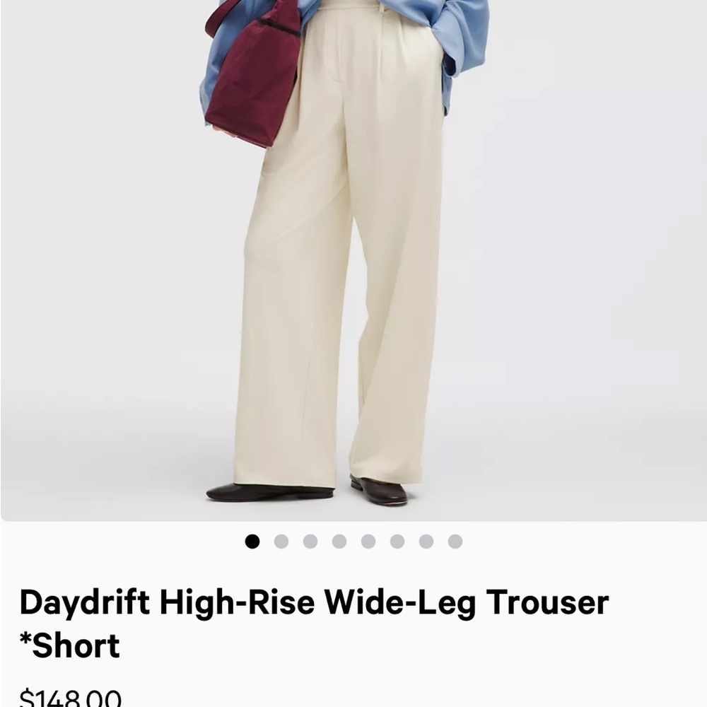lululemon athletica Cream Wide-Leg Trousers